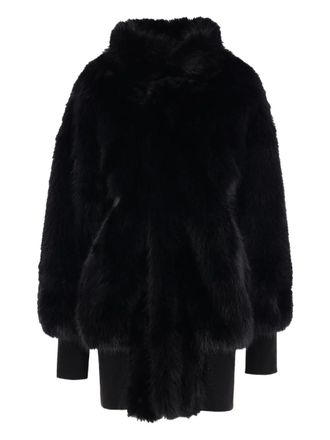 Vaquera faux-fur leather coat - women - Polyester/Lambskin/Viscose - S - Black