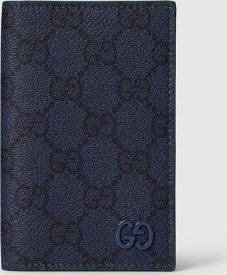 Gucci Green Interior GG Long Card Case, Blue, GG Canvas