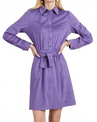 Tyler B&ouml;e Ziva Faux Suede Shirt Dress In Lt Violet