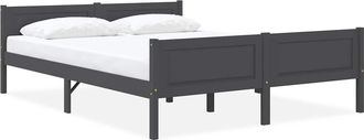 vidaXL Vidaxl - Estructura De Cama Sin Colch&oacute;n Madera De Pino Gris 140x200 Cm
