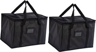 Cabilock 2pcs Portable Insulated Food Bags Zipper Large Capacity 35x23x26cm Thermal Grocery and Takeout Food Carrier Storage Cooler Bags for Travel and Shoppin