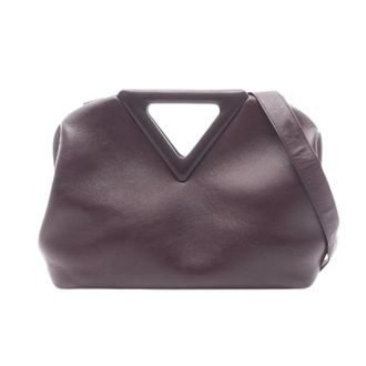 Bottega Veneta Pre-owned Point Medium leren 2-way schoudertas - Dames - Pre-owned - Paars - Maat: ONE Size Leer