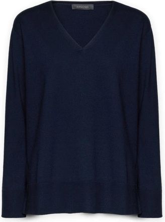 Elena Miro V-hals trui - Dames - V-hals truien - Blauw - L - Polyester - Truien & Vesten
