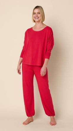 The Cats Pajamas Pima Knit Pullover Set in Classic Red at Nordstrom, Size X-Small