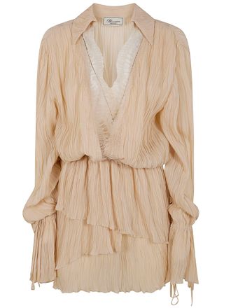 Blumarine Georgette Plisse Dress