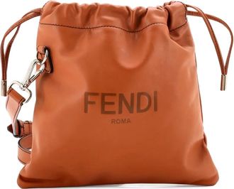 Fendi Borsa a tracolla Pouch mini in pelle - Marrone