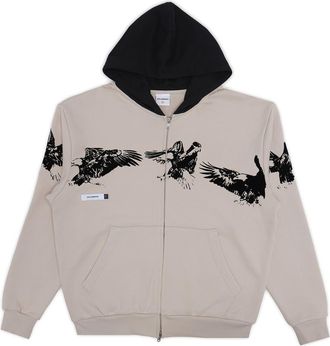 Students Sequence Graphic Zip Hoodie in Cream at Nordstrom, Size Xx-Large