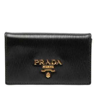 Prada Pre-owned Wallets, female, Black, Size: ONE SIZE Pre-owned Vitello Move Leather Coin Case