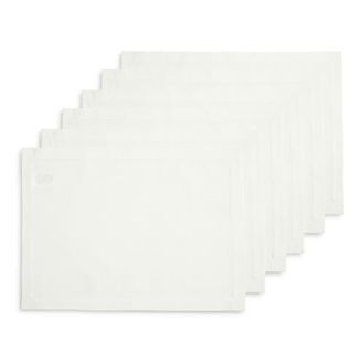 Solino Home Cotton Linen Plain Placemats Set of 6, 14 x 19 - Dru in White at Nordstrom, Size Medium
