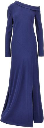 Alberta Ferretti Asymmetrical neckline long dress Woman 44