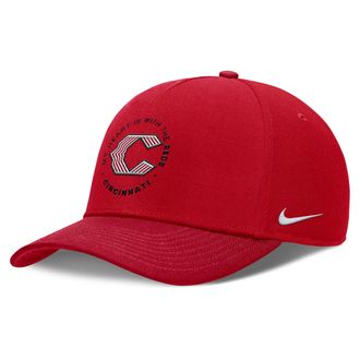 Nike Cincinnati Reds City Connect Rise Nike Mens Dri-FIT MLB A-Frame Adjustable Hat in Red | NB4611TJRED-NLH