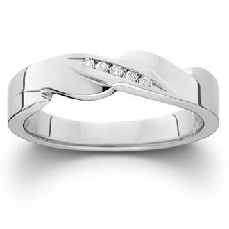 Pompeii3 Mens Diamond Wedding Ring 10K White Gold Size Selectable