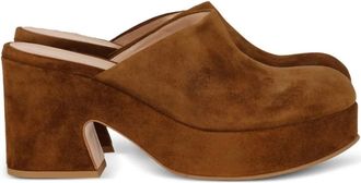 Gianvito Rossi Suède klompen met plateauzool - Bruin
