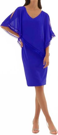 Joseph Ribkoff Poncho Sheath Dress In Blue