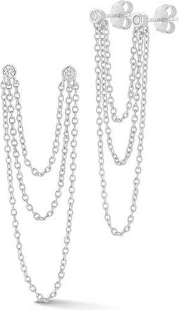 Glaze Jewelry Double Piercing Drop Chain Earrings in Silver at Nordstrom Rack