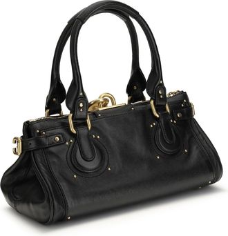 Chlo&eacute; Womens Paddington Bag Black Leather Buffalo Shoulder
