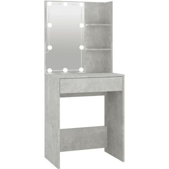 vidaXL Vidaxl - Dressing Table with led Concrete Grey 60x40x140 cm