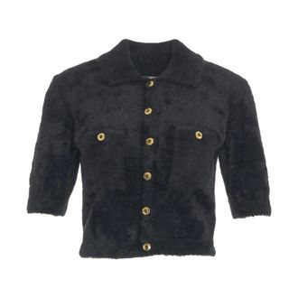 Elisabetta Franchi Cardigans, female, Black, Size: XL Luxurious Knitwear Cardigan Nero Aw25