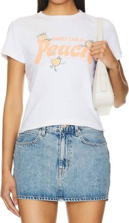 Re/Done Peach Classic Tee In Vintage White