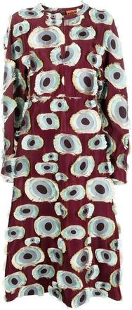 Colville frayed-detail graphic-print dress - women - Polyester/Acetate/Viscose/Silk - 40 - Red