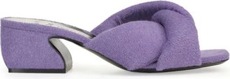 Sergio Rossi Sponsmuilen - Dames - Muiltjes - Paars - 37 1/2 EU - Polyester - Schoenen