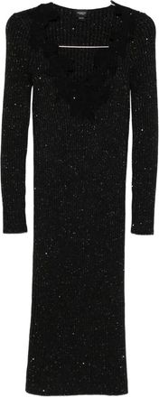 Giambattista Valli Abito a coste con decorazione - Nero