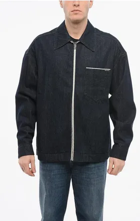 Dolce & Gabbana Dark Washed Denim Jacket with Front Zip size 50