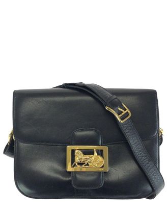 Celine Celine Black Calfskin Horse Carriage Shoulder Bag (Authentic Pre-Loved)
