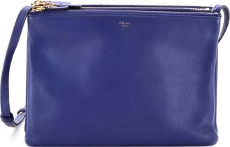 Celine Trio Leather Large crossbody bag - Blauw