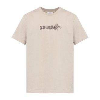 Off-white T-Shirts, male, Beige, Size: XL Logo T-Shirt