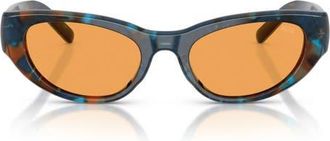 Diesel 52mm Cat Eye Sunglasses in Blue Havana /Orange at Nordstrom