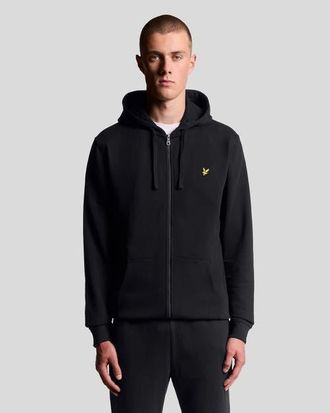 Lyle & Scott Zip Through Hoodie in Jet Black at Nordstrom, Size Xx-Large