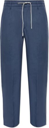 Eleventy Crisp Crease Broeken - Heren - Nette broeken - Blauw - W33 - Leer - Broeken