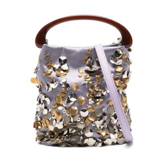 Dries Van Noten Handbags, male, Purple, Size: ONE SIZE Crisp Small Top-handle Bag