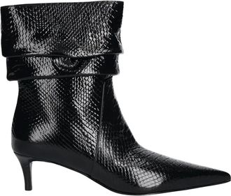 Michael Kors Schoenen, Dames, Zwart, 36 EU, Leer, Dawn Heeled Boot