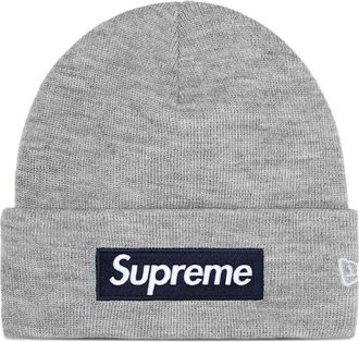 SUPREME x New Era Box logo-detail beanie hat - Grey