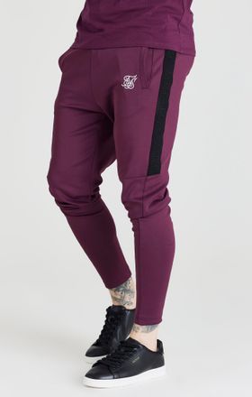 Siksilk Pantal&oacute;n SikSilk de Hombres Taped Athlete Ajuste Holgado - Borgo&ntilde;a y Negro S