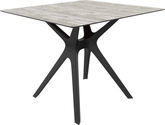 Resol Mesa Cuadrada 90x90 Vela S Resol Madera Pl&aacute;stico Negro Blanco