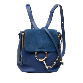 Chlo&eacute; Pre-owned Chloe Medium Calfskin and Suede Faye Backpack Ladies 74CXVGKOTQX2G7WU