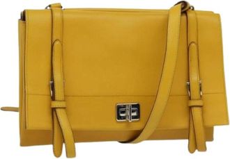 Prada Pre-owned Leather prada-bags - Dames - Vintage Schoudertas - Geel - ONE Size - Leer - Vintage