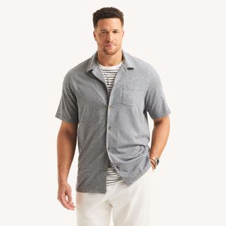 Nautica Mens Big & Tall Classic Fit Button-Front Polo