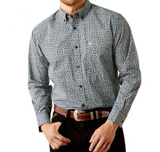 Ariat Mens Casual Series Santiago Shirt In Dark Teal