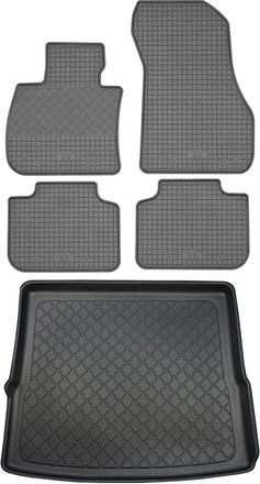 OEM Bmw X1 F48 Suv (5 Puertas) Desde 10/2015 Set - Alfombrillas De Goma Para Coche + Alfombrilla Para Maletero