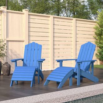 vidaXL Jardim Adirondack Sillas Con Pies Admite 2 Pcs Pead Cyan