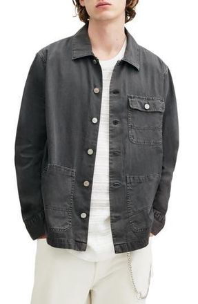 AllSaints Nevis Cotton Twill Chore Jacket in Washed Black at Nordstrom Rack, Size Xx-Large