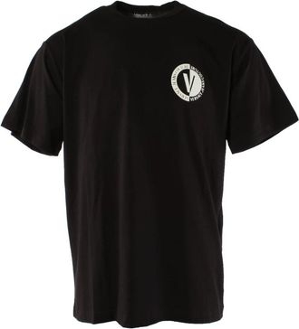 Versace Zwart Katoenen T-shirt voor Heren - Heren - T-shirts - Zwart - S - Katoen - Tops