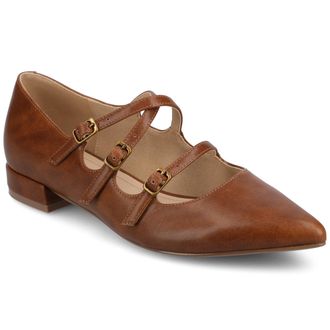 Journee Collection Womens Gretel Multistrap Ballet Pumps