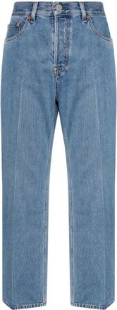 Gucci low-rise cropped jeans - women - Cotton/Cotton/Polyester - 29 - Blue