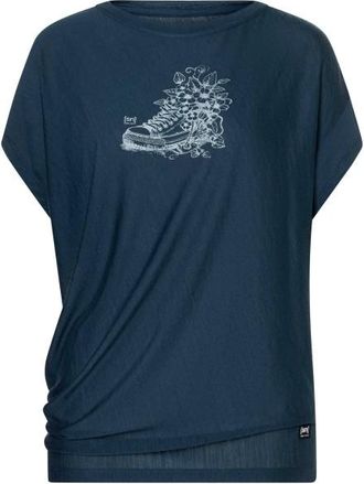super.natural Flower Sneakers Loose Tee Merinoshirt f&uuml;r Damen | blau