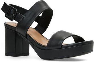 Aquatalia Melly Weatherproof Platform Sandal in Black Leather at Nordstrom, Size 10.5